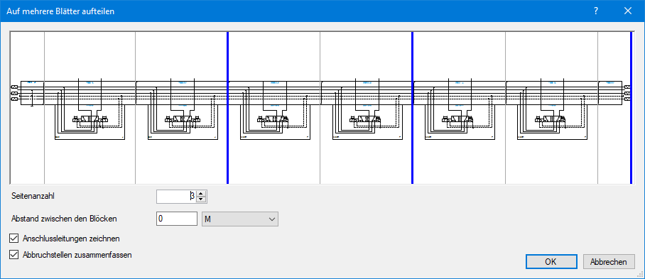 Dialog zur automatischen Aufteilung einer Ventilinsel