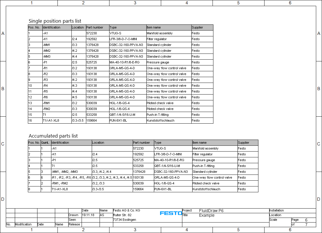 Example project with bill of material