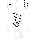 Rückschlagventil mit Feder, sperrbar