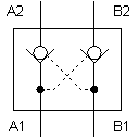 Double non-return valve, delockable
