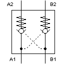 Double non-return valve, delockable